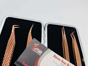 แหนบติดขนตาแบบมีด้ามจับสีโรสโกลด์ ประดับเพชร สแตนเลสอย่างดี จับแน่น ติดทนนาน รับสกรีนโลโก้ตามสั่ง - Product Image 5