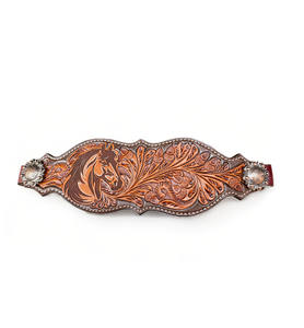 100% argentine peau de vache cuir cheval Western Bronc licou sculpté à la main chêne fruits cuivre matériel toute personnalisation OEM accepté - Product Image 3