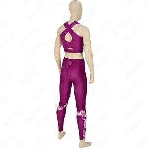 Conjunto Deportivo de Compresión Ligero para Mujer, Pantalones por Encima de la Rodilla y Top Corto, 100% Algodón, para Yoga y Entrenamiento - Product Image 2