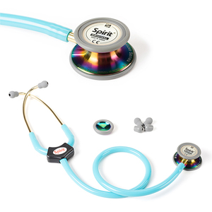 Estetoscopio de acero inoxidable para adultos Diafragma sintonizable con diafragma para adultos y pediátricos en acabado arcoíris - Product Image 3