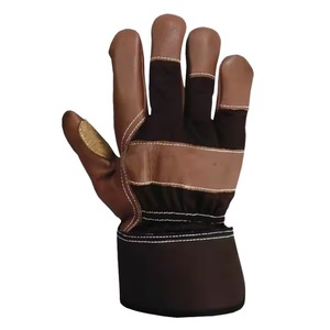 Gants de travail en cuir de vachette fendu Gants de sécurité canadiens robustes pour la construction et l'usage industriel - Product Image 1