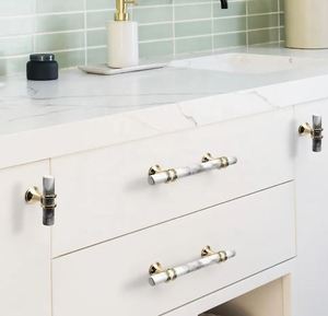 Poignée de tiroir en marbre poli de style nautique, écologique et de luxe, en matériau organique, taille personnalisable, design européen artisanal - Product Image 5