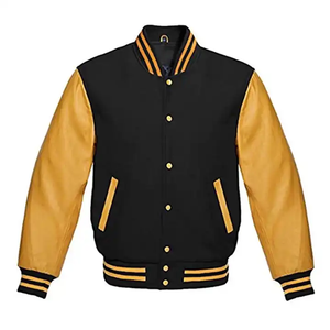 <b>Men's</b> High Street Style Varsity <b>Jackets</b> Customizable Solid Color <b>Long</b> Sleeves Hot Sale at Cheap Price <b>for</b> Winter - Product Image 1