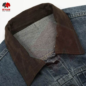 บริการผลิตเสื้อแจ็คเก็ตยีนส์ผู้ชายแบบ OEM และ ODM ลายเรียบ สวมใส่สบาย เสื้อคลุมแฟชั่น - Product Image 4