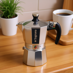 Cafetière Moka Italika 1 tasse en aluminium chromé W943051ITAL – Élégante machine à café - Product Image 3