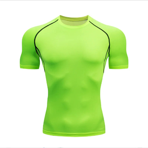 Camiseta de compresión para gimnasio para hombre, camiseta de entrenamiento de manga corta ajustada, ropa deportiva de entrenamiento atlético de secado rápido - Product Image 6