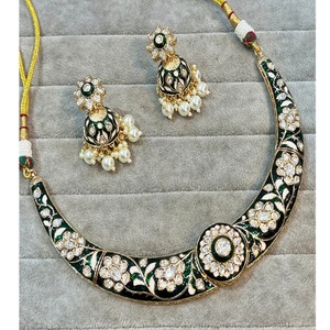 Ensemble de boucles d'oreilles collier ras du cou Moissanite de luxe en laiton de qualité supérieure pour les fêtes mariages anniversaires idée cadeau parfaite - Product Image 1