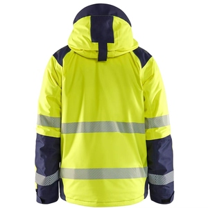เสื้อแจ็คเก็ตทำงานฤดูหนาวแบบระบายอากาศได้ดี สีเหลืองสดใสแบบสองสี แขนยาว มีแถบสะท้อนแสง สำหรับคนงานก่อสร้าง - Product Image 2