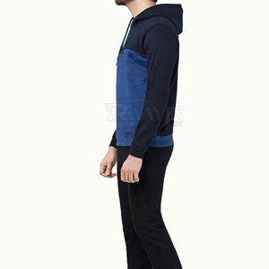 Sweat à capuche épais en molleton 100 % coton de haute qualité pour homme, coupe classique, avec logo personnalisé, couleur unie, idéal pour l'hiver - Product Image 3