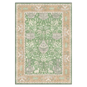 พรมเชนิลล์ลายเมดัลเลียนสีทองแดงแบบดั้งเดิม รุ่น LXDP-0025 จาก RUGS DEPOT สำหรับขายส่ง พิมพ์ลายดิจิทัล ซักเครื่องได้ ไม่ลื่น - Product Image 1