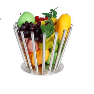 Fruteros Redondos Personalizados de Metal Niquelado con Base Decorativa, Tendencia en Aluminio Niquelado Brillante - Product Image 3