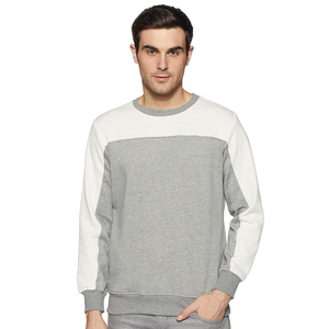 เสื้อสเวตเตอร์ผ้าฝ้าย100% สำหรับผู้ชายเสื้อสเวตเตอร์คอกลมแฟชั่นผ้าถักลายพิมพ์สีพื้นงานตามสั่ง - Product Image 1