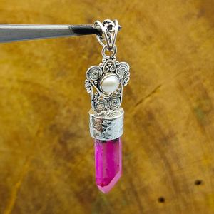 จี้925ประดับทำจากเงินแท้จี้ลวดลายเป็นเส้นประดับมุกอินเดียจี้เสน่ห์ของอินเดียเครื่องประดับเงินอันโอชะ - Product Image 4