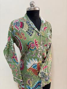 เสื้อเชิ้ตแขนยาวผ้าคอตตอนสีเบจแบบลำลองสำหรับผู้หญิงทุกฤดูเสื้อมีกระดุมตกแต่งลูกไม้ลายดอกไม้เสื้อพิมพ์ลายซาฟารีเสื้อเซ็กซี่ - Product Image 2