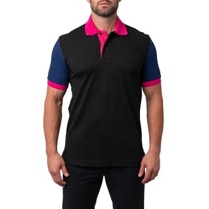เสื้อโปโลคอตตอนเนื้อนิ่มของผู้ชาย,เสื้อกีฬาทรงลำลองสีบล็อคแบบพอดีตัวสำหรับฤดูร้อน - Product Image 1