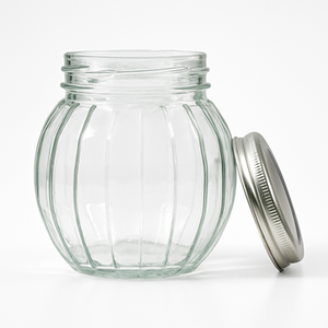 Embossed Mason <b>Glass</b> Jar with Metal Lid airtight <b>storage</b> for home use perfect for <b>food</b> snacks recipes - Product Image 4