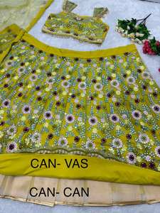 Juego de Lehengas Choli de trabajo de espejo real con Dupatta en red suave pesada con trabajo de secuencia de bordado - Product Image 6