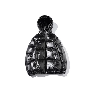 Veste matelassée en nylon brillant avec logo personnalisé en gros OEM, veste d'hiver d'extérieur à capuche imperméable et tendance 2026 - Product Image 2