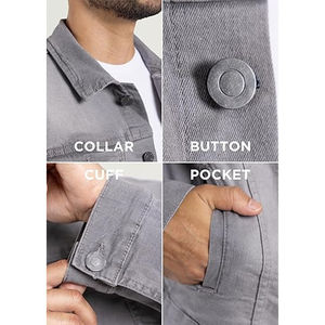 Best Selling Custom Men's Denim Jacket 100% Cotton Full Sleeves Comfortable <b>Covered</b> <b>Button</b> Closure Breathable Windproof Winter - Product Image 6