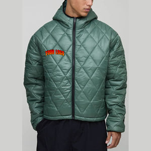 Veste bomber d'hiver de luxe pour homme, prix de gros 2025, chaude, coupe-vent, imperméable, respirante, brillante, doublure épaisse en laine, fermeture éclair - Product Image 1