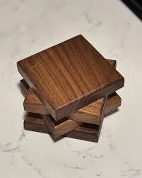 Dessous de verre carrés élégants et modernes Tapis et coussinets en bois de sheesham massif pour ranger les tasses et les tasses - Product Image 5