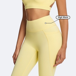 Yellow 2 Piece Yoga <b>Set</b> Stand Neck Convertible Strap Crop <b>Top</b> High Waist <b>Shorts</b> Seamless Digital Print Spandex/Nylon Breathable - Product Image 3
