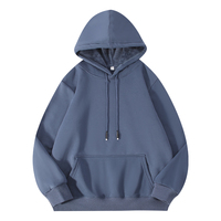 Hoodie personnalisé en coton 100% brodé, style streetwear d'automne, 250 g/m², molleton épais, noir, coupe oversize avec poche