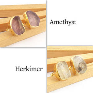 Pendientes de plata de primera ley con amatista natural para mujer, aretes pequeños, plata esterlina, Circonia cúbica, zirconia, circonita, zirconita, zirconita, color dorado, diseño encantador - Product Image 6