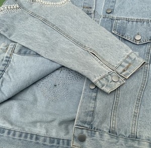 เสื้อยีนส์สำหรับผู้หญิงเสื้อแจ็กเก็ตผ้ายีนส์ปะติดขอบแฟชั่น - Product Image 6
