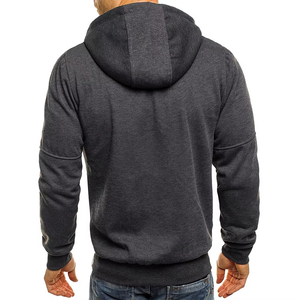 Vêtements de sport décontractés coupe ajustée pour hommes, sweat à capuche à manches longues avec fermeture éclair, veste d'hiver décontractée - Product Image 4