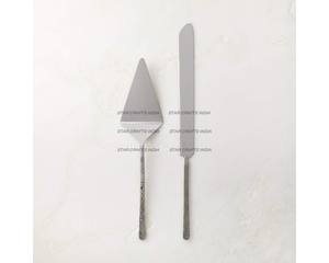 Juego de servidor de pastel de boda con resina blanca hecha a mano con resina plateada/madera/mango de mármol diseño boda real - Product Image 4