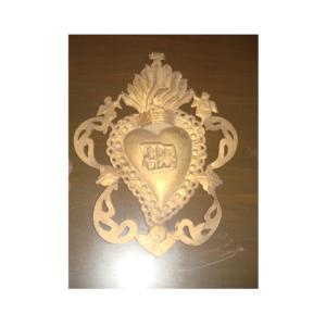 Medalla de Latón con Relieve del Sagrado Corazón, Milagros, Adorno Dorado, Corazón Católico Radiante, Medallón, Producto Religioso - Product Image 2