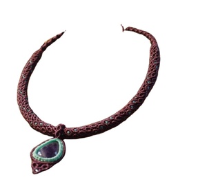 Collar de macramé único y moderno para damas y niñas, colgante de piedras preciosas hecho a mano, gargantilla de labradorita, collar de perlas de piedra lunar. - Product Image 1