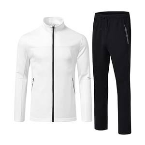 Sudadera con capucha y cremallera para hombre, pantalones de chándal para gimnasio, conjunto de 2 uds., chándal deportivo informal diario para Otoño e Invierno - Product Image 3