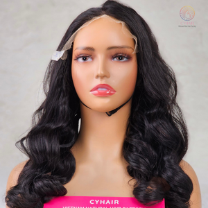 SDD vietnamien vague brute dentelle fermeture couleur naturelle perruque 26 Inhces perruques de cheveux humains lâches pour les femmes Cyhairvn - Product Image 1