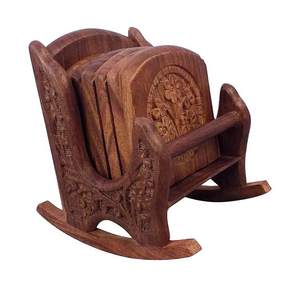 Hot Selling Square Carved Design <b>Wooden</b> Eco-friendly Coasters Placemats for Luxury Hotels Restaurants Furniture Bar <b>Chairs</b> - Product Image 1