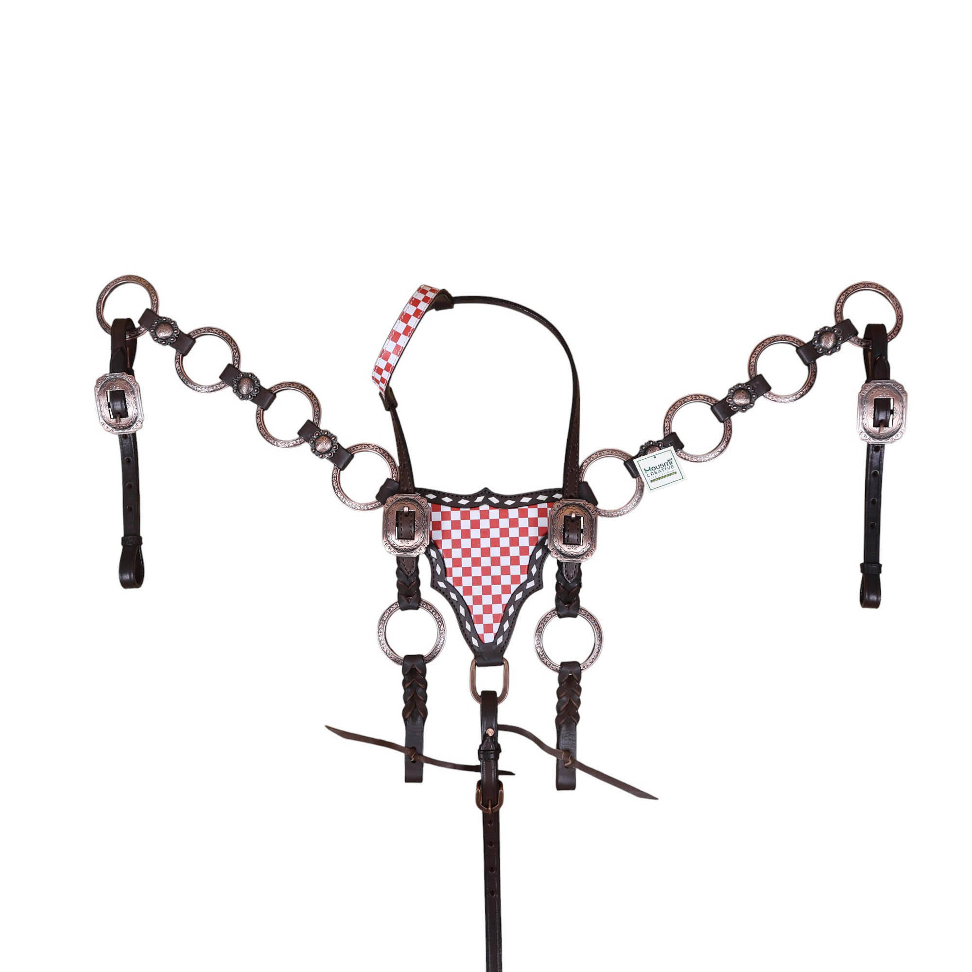 ตาหมากรุกสีแดงและสีขาว-แหวนทองแดง-(114380 hsbm)