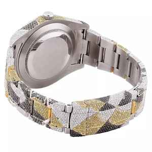 Montre de luxe Moissanite avec logo de designer Chiffres romains lumineux Diamant Montre d'affaires décontractée - Product Image 4