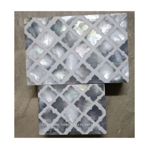 Luxury Modern Rectangle Shape Indian MDF Jewelry Box with <b>Mother</b> of Pearl Bone Inlay for Gifts - Product Image 2