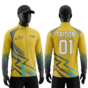 <b>Mens</b> Badminton Training Jacket 250 GSM Premium Poly Tricot Lime Yellow Contrast Panels Custom Heat Transfer Logo - Product Image 4