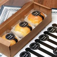 Lot de 10 autocollants personnalisés noirs longs, imperméables, faits à la main, adhésifs, pour boîtes à gâteaux, sucettes, étiquettes de sceau de cire pour bonbons
