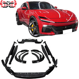 Pour <span class=keywords><strong>Ferrari</strong></span> <span class=keywords><strong>Purosangue</strong></span> <span class=keywords><strong>2022</strong></span> + Kit de Conversion de voiture Style OEM Kit de carrosserie en Fiber de carbone lèvre avant diffuseur arrière passages de roue jupes latérales - Product Image 1