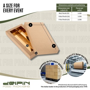 Eco-Friendly Disposable Recyclable Rectangular Cardboard Customizable Pralines & Chocolate Patisserie <b>Box</b> with Lid - Product Image 4