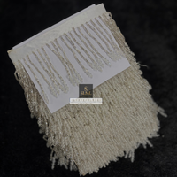 Dentelle à franges en perles de verre transparentes de qualité supérieure avec cristaux suspendus pour la décoration de sari, de chemisier, de dupatta, de lehenga et de vêtements