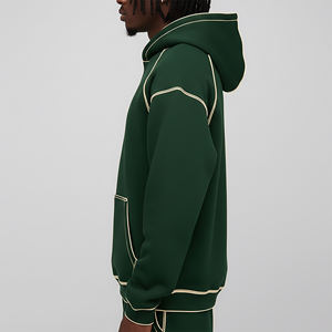 เสื้อฮู้ดดี้ทรงหลวมปักโลโก้ตามสั่ง ตะเข็บตัดกัน ผ้าหนา ไซส์ใหญ่ ไหล่ตก สไตล์สตรีทแวร์ - Product Image 3