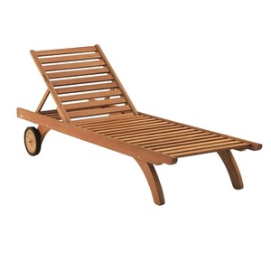 Tumbona moderna de buena calidad, Material de madera de teca, Color Natural, tela impermeable, tumbona, piscina - Product Image 1