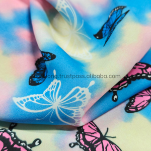 Tissu de pyjama floral latin en soie imprimé pour vêtements de nuit pour femmes - Product Image 4