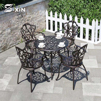 Vente en gros en usine de tables et chaises en aluminium pour sculpture en plein air villa de jardin et de loisirs table carrée européenne table de meuble