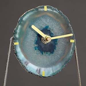 Meilleure vente horloge de table analogique en bois naturel et cristal d'agate décor à la maison maison décor de table de guérison horloges disponibles à faible coût - Product Image 3