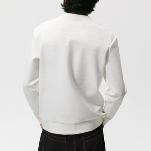 DEC เสื้อฮู้ดพรีเมี่ยมสำหรับผู้ใหญ่, เสื้อมีฮู้ดคอตตอนสีขาวล้วนมีกระเป๋าสีดำตัด - Product Image 4